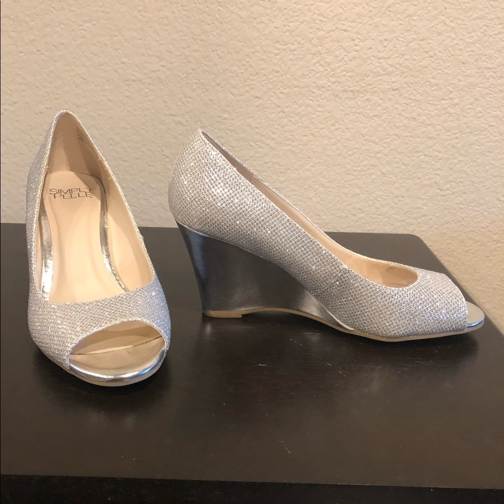 Glamorous Silver Wedges by Charles by Charles David
